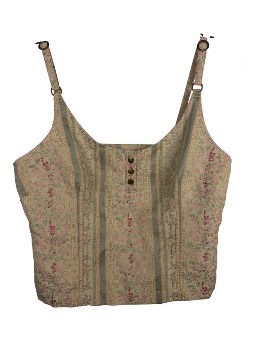 Jeanology Collection Vintage Y2K Floral & Stripe Pattern Corset Top Size 10 EUC - Picture 13 of 14